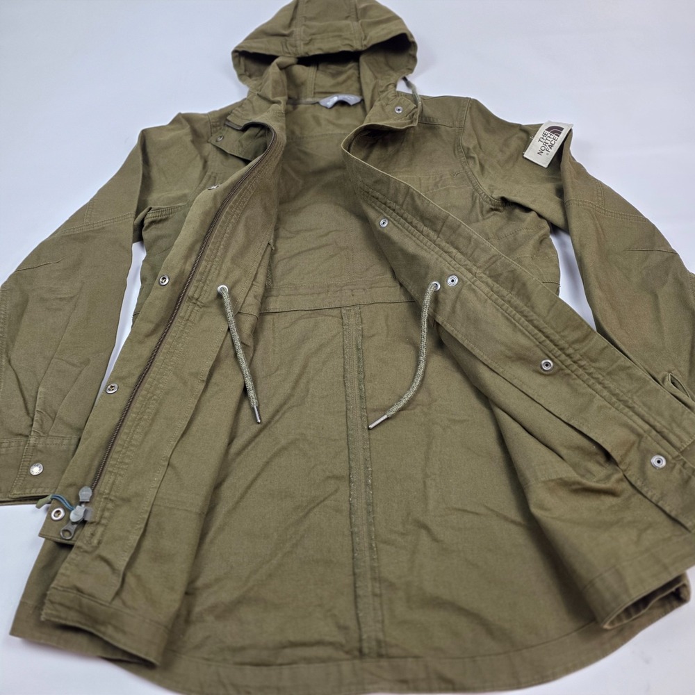 The North Face Jacket Womens Medium Green‎ Utility Full Zip Cargo Hooded - Picture 2 of 5